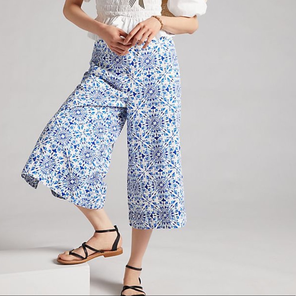 ANTHROPOLOGIE MAEVE CROPPED WIDE-LEG PANTS